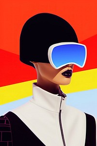 Minimal retro collage of futuristic fashion art clothing painting.