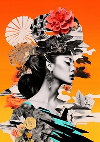 Thai summer graphics collage art.