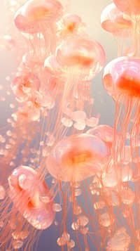 Jelly fishes invertebrate chandelier jellyfish.