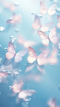 Light pastel blue butterflies outdoors blossom flower.