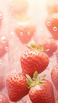 Light pink pastel fresh strawberries strawberry produce fruit.