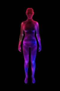 Female human full body silhouette symmetrical purple person adult.