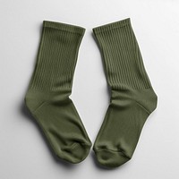 Green mid calf socks mockup psd