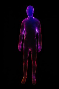 Human full body silhouette purple person adult.