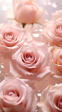 Light pink roses blossom flower plant.