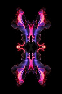 Silhouette symmetrical abstract shape bonfire pattern purple.
