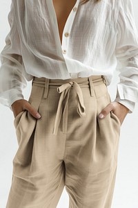 Women's linen blouse mockup psd
