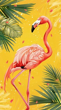 Summer festive with flamingo animal bird beak.