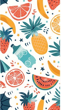 Summer pattern with colorful grapefruit graphics produce.