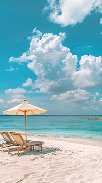 Chair beach furniture shoreline.