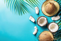 Creative summer background coconut clothing produce.