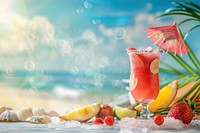 Summer background cocktail strawberry medication.