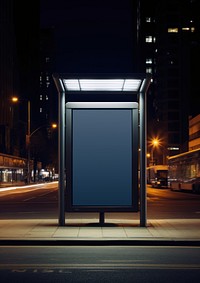 Bus stop billboard sign mockup psd