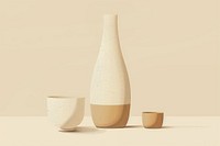 Sake bottle and cup porcelain beverage cookware.