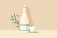 Sake bottle and cup beverage alcohol drink.