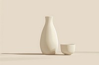 Sake bottle and cup porcelain beverage pottery.