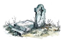 Grave sketch art illustrated.