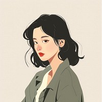 Korean girl photography illustrated portrait.