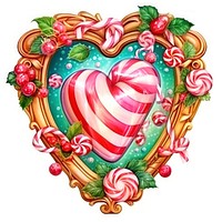 Christmas candy cane heart confectionery dessert.