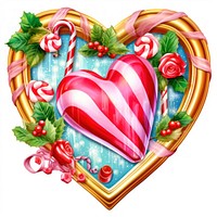 Christmas candy cane heart confectionery dessert.