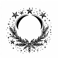 Christmas wreath stencil emblem symbol.