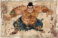 Sumo art illustrated painting.