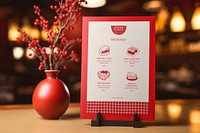 Asian fusion restaurant menu stand