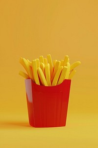 3D illustration of french fries food dynamite weaponry.