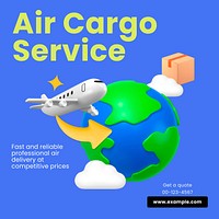 Air cargo service Instagram post  vector template