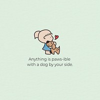 Dog quote Instagram post  vector template