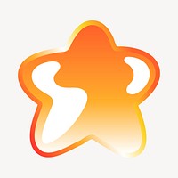 Star icon in cute funky orange shape illustration