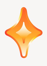 Blink icon in cute funky orange shape illustration