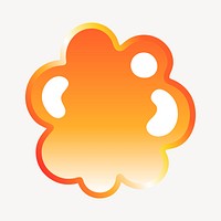 Blob shape icon in cute funky orange shape illustration