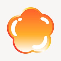 Organic shape icon in cute funky orange shape illustration