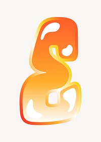 Letter e in cute funky orange alphabet illustration