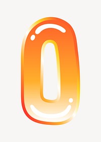 Letter o in cute funky orange alphabet illustration
