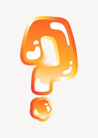 Question mark sign in cute funky orange symbol illustration