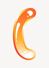 Parentheses sign in cute funky orange symbol illustration