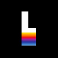 Letter l retro colorful layered alphabet illustration