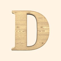 Letter D  in wooden texture illustration