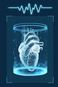 Human heart wireframe illustration