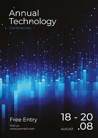 Tech conference poster  vector template