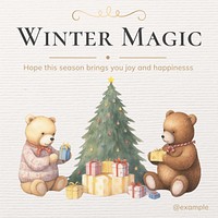 Winter magic Instagram post template
