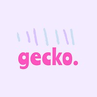 Pink aesthetic logo template gecko