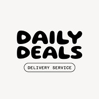 Cute daily deals logo template