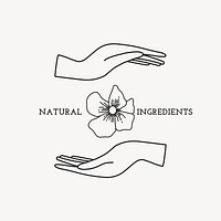 Minimal floral hands logo template, line art design