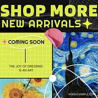New arrivals Instagram post template, Starry Night, famous artwork, remixed by rawpixel.