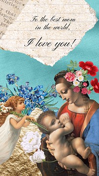 Mother's Day Instagram story template, Raphael's famous artworks, remixed by rawpixel.