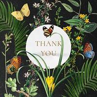 Thank you instagram post template, vintage botanical design
