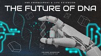 Biotechnology Facebook cover template, retro future design